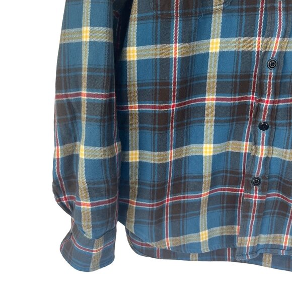 J Crew Mid Weight Flannel Shirt Womens Medium Blue Slim Fit - Picture 5 of 12